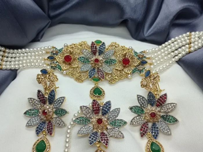 24K gold plated chokar set with bindia