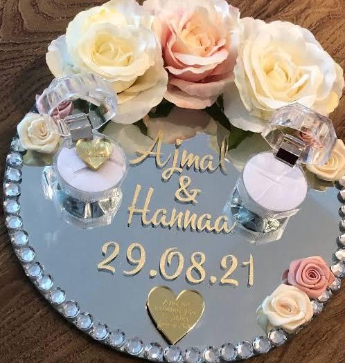 Ring Plate For Nikah floral customizable