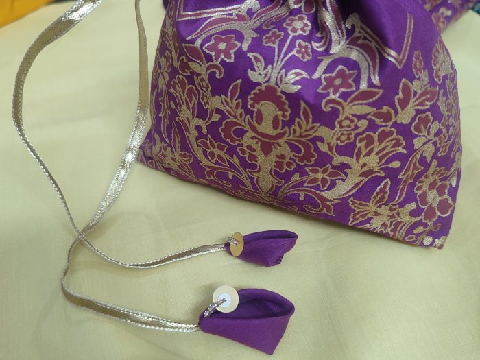 Hand block printed cotton wedding goodie bag for bridesmaids gifting